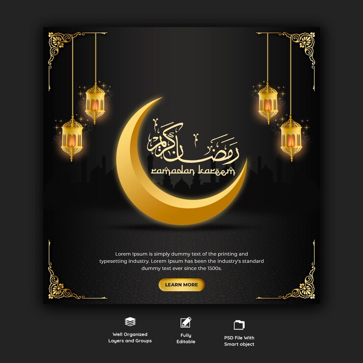 Ramadan Kareem traditionele islamitische festival religieuze sociale media banner