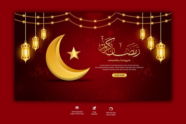 Ramadan Kareem traditionele islamitische festival religieuze webbanner