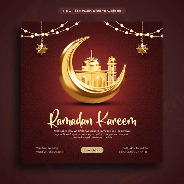 Gratis PSD ramadan mubarak islamitisch feest sociale media post sjabloon