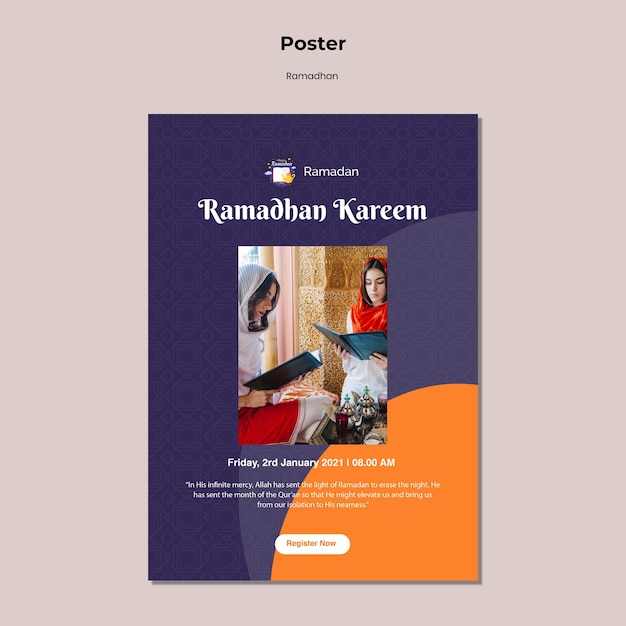 Ramadan poster sjabloon met foto