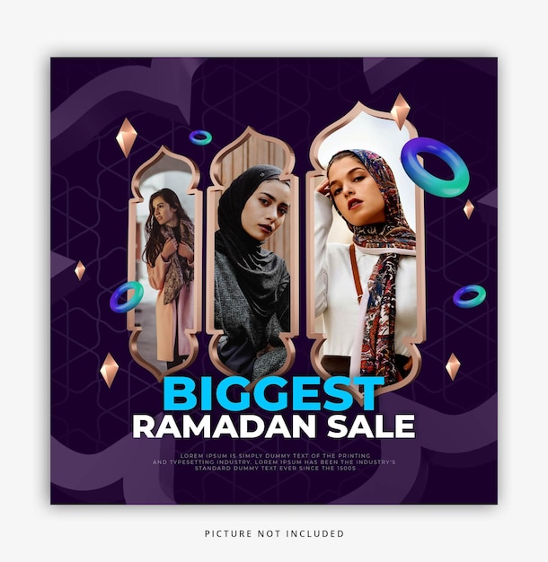 Ramadan sale, social media post-sjabloon