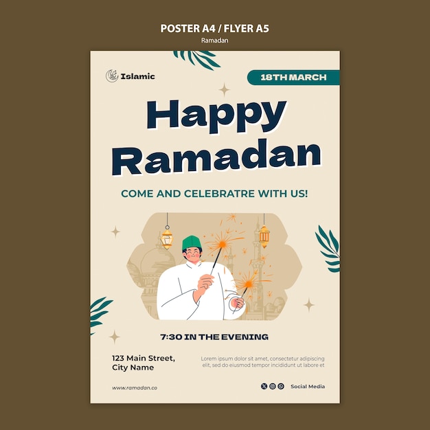 Gratis PSD ramadan-sjabloonontwerp