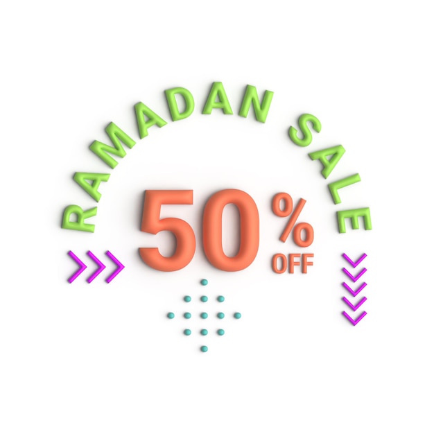 Gratis PSD ramadan tot 50 korting op verkoop 3d-banner