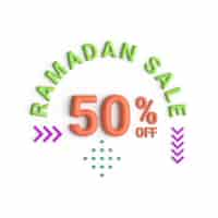 Gratis PSD ramadan tot 50 korting op verkoop 3d-banner