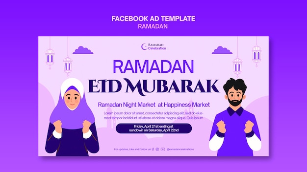 Gratis PSD ramadan viering facebook sjabloon