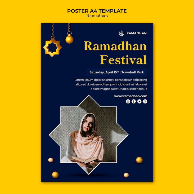 Gratis PSD ramadan viering folder sjabloon