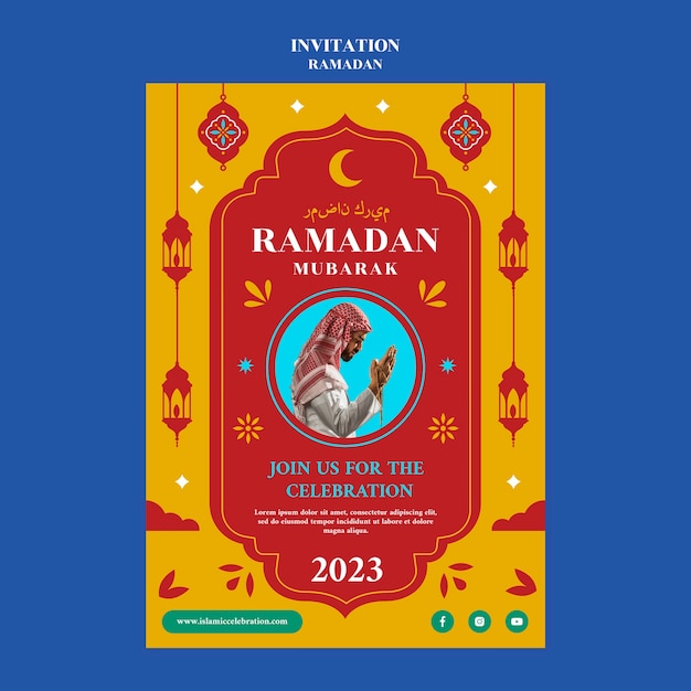 Gratis PSD ramadan viering uitnodiging sjabloon