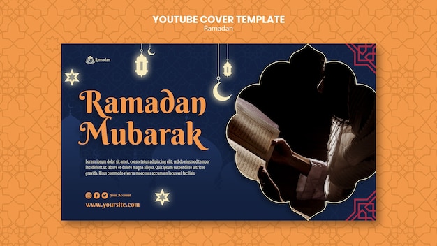 Gratis PSD ramadan viering youtube voorbladsjabloon