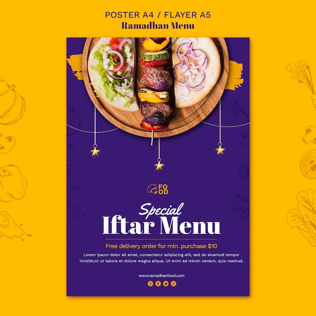 Gratis PSD ramadhan menu posterontwerp