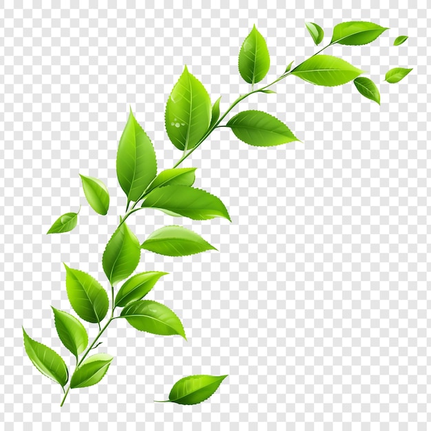 Las ramas verdes y vibrantes con hojas exuberantes son una delicia de la primavera