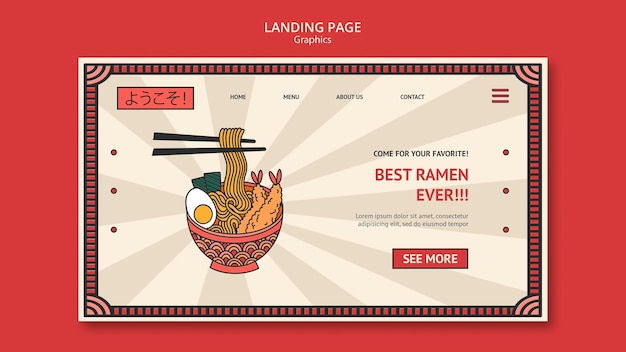 Gratis PSD ramen grafische websjabloon