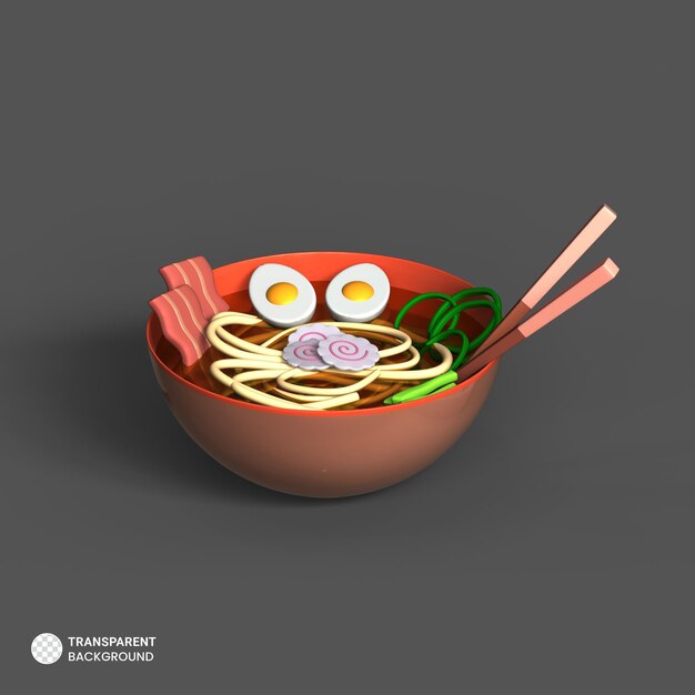 Ramen Icono Aislado 3d Render Ilustración