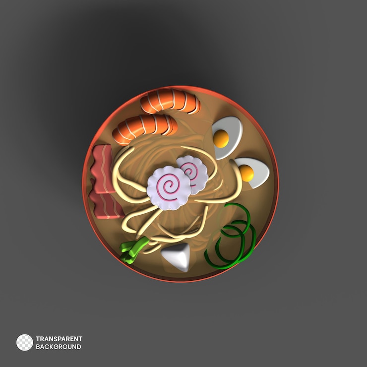 PSD gratuito ramen icono aislado 3d render ilustración