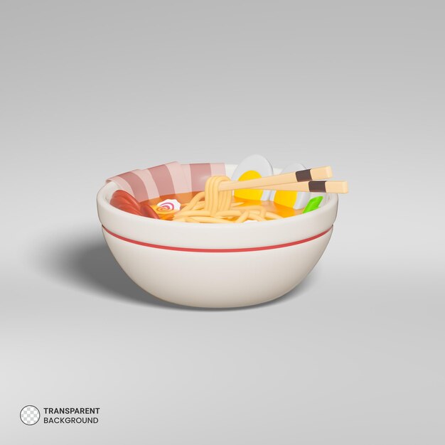 Ramen Icono Aislado 3d Render Ilustración