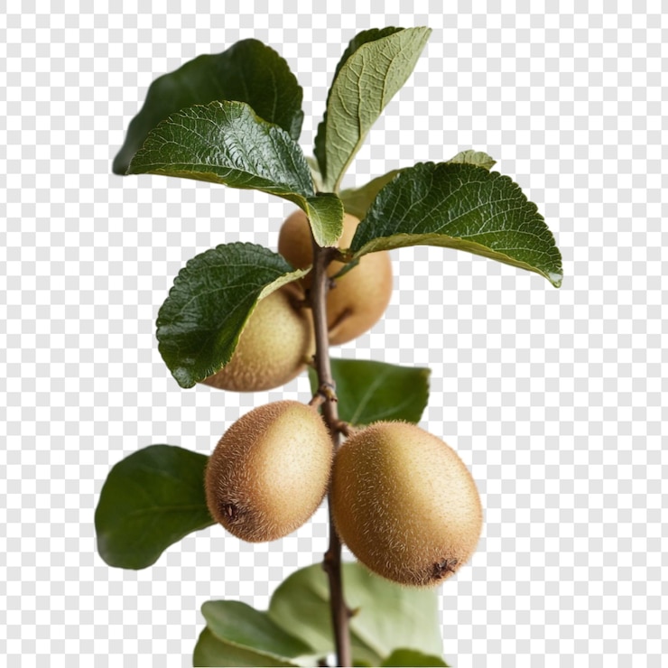 PSD gratuito ramo d'oro di kiwi con foglie verdi e lussureggianti