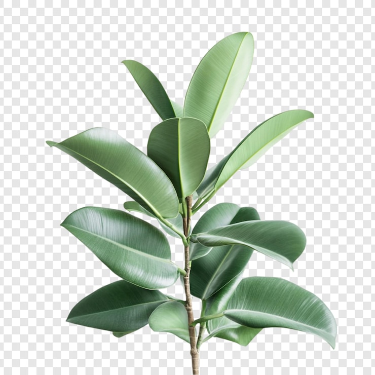 PSD gratuito ramo di pianta di ficus elastica verde rigoglioso