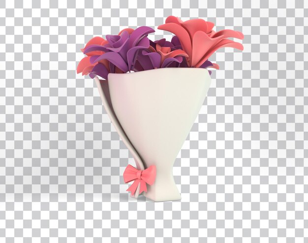 Ramo de flores de dibujos animados
