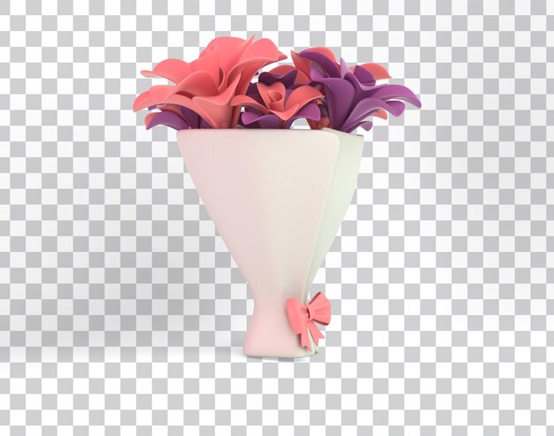 Ramo de flores de dibujos animados