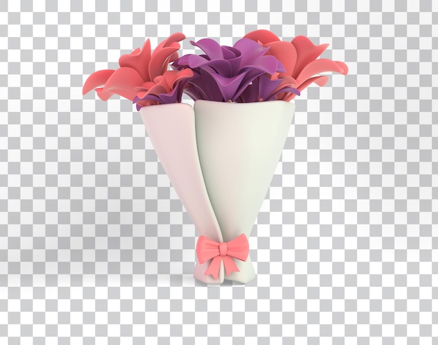 Ramo de flores de dibujos animados