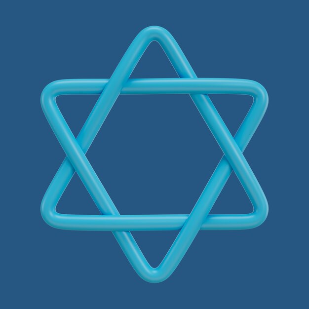 Rappresentazione 3d dell'icona del giudaismo di Hanukkah