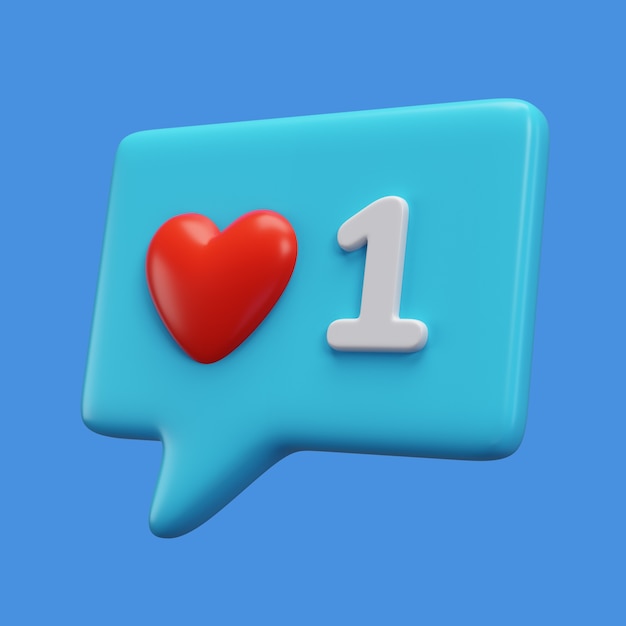 Rappresentazione 3d dell'icona di marketing dei social media