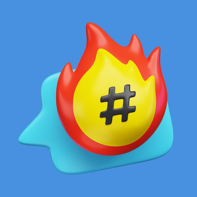 Rappresentazione 3d dell'icona di marketing dei social media