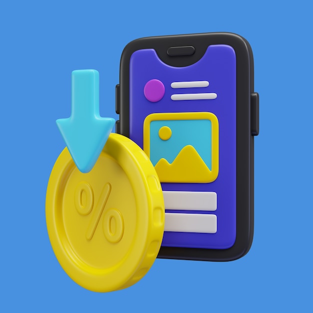 Rappresentazione 3d dell'icona di marketing dei social media
