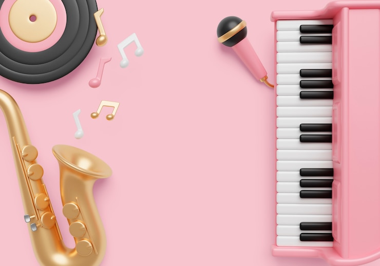 PSD gratuito rappresentazione 3d della musica di sottofondo