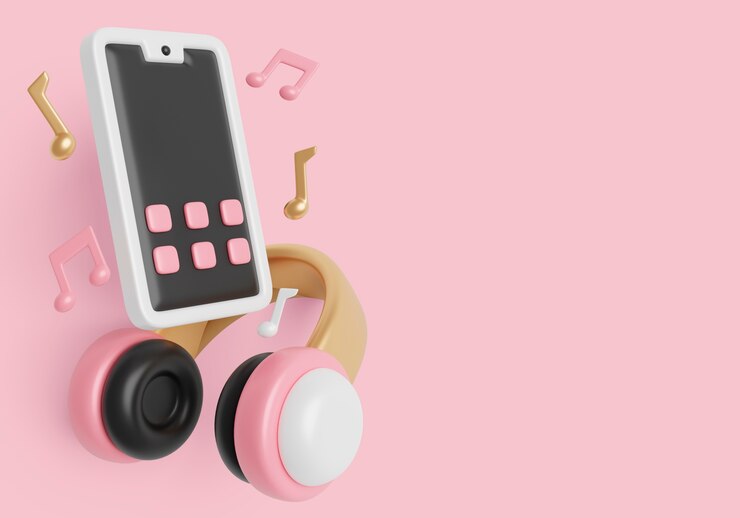 PSD gratuito rappresentazione 3d della musica di sottofondo