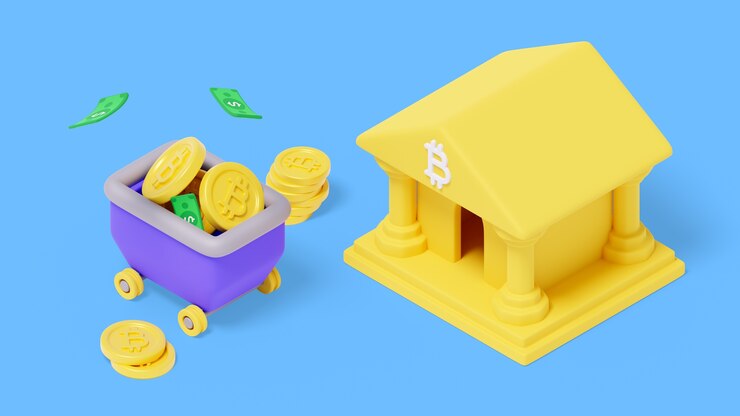 PSD gratuito rappresentazione 3d di bitcoin