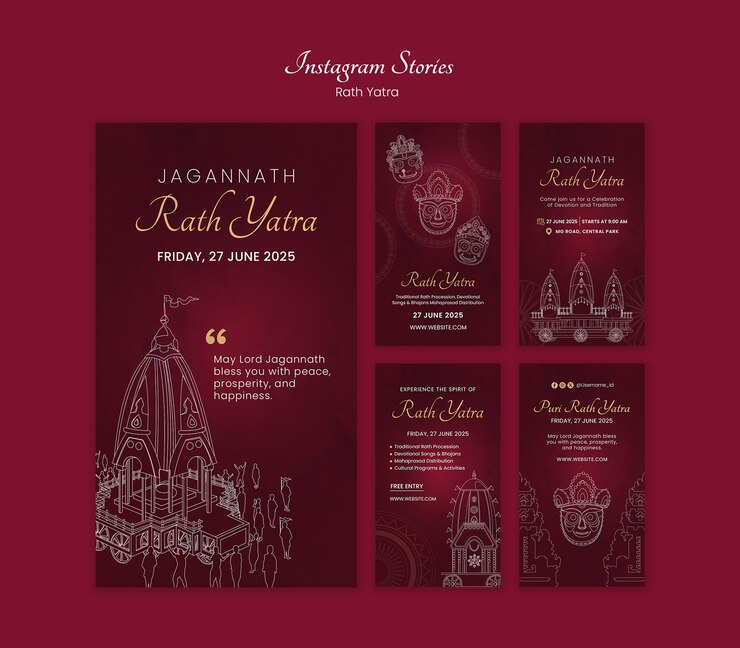 PSD gratuito rath yatra plantilla de la historia de instagram