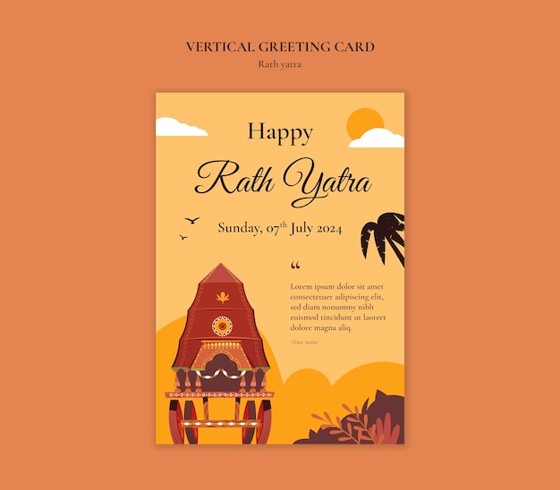 Gratis PSD rath yatra sjabloonontwerp