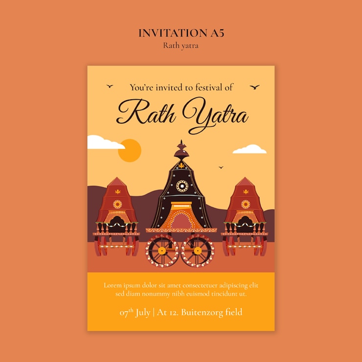 Gratis PSD rath yatra sjabloonontwerp