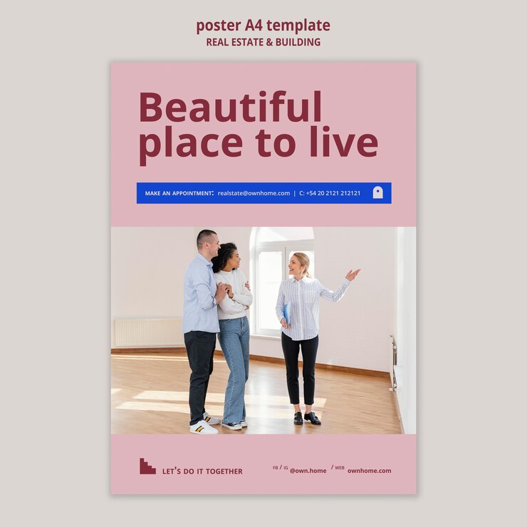 PSD Gratis real estate and building poster template