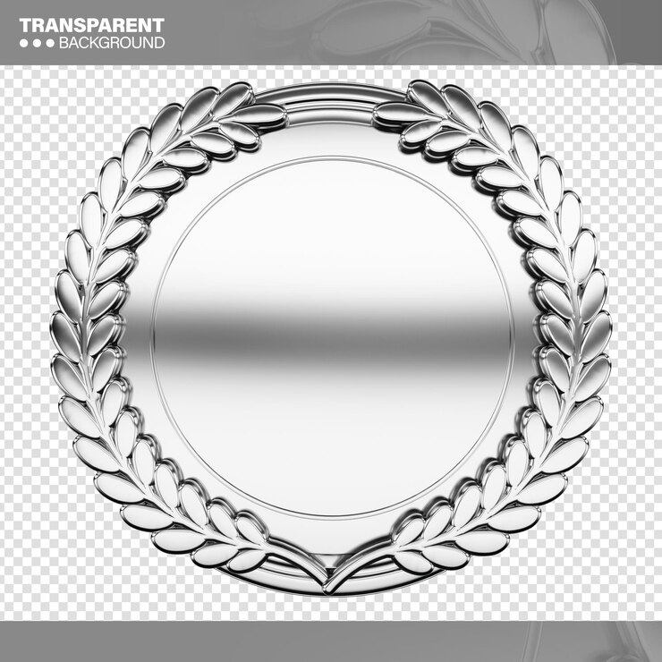PSD Gratis realistic 3d logo with laurel leaves for campaigns render on silver texture
