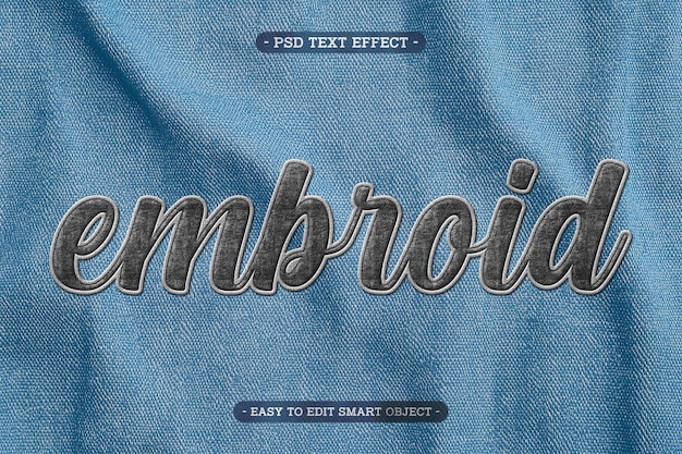 realistic embroidered text effect