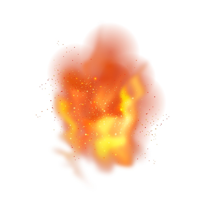 PSD Gratis realistic fire explosion isolated