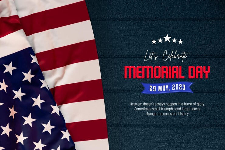 PSD Gratis realistic memorial day 3d social media banner template