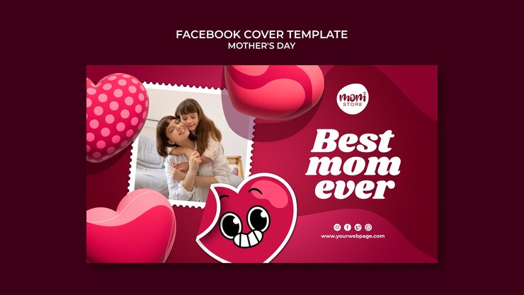 PSD Gratis realistic mother's day facebook cover template