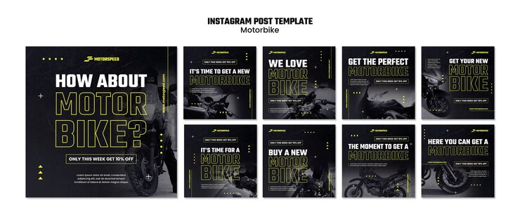 PSD Gratis realistic motorbike business instagram post