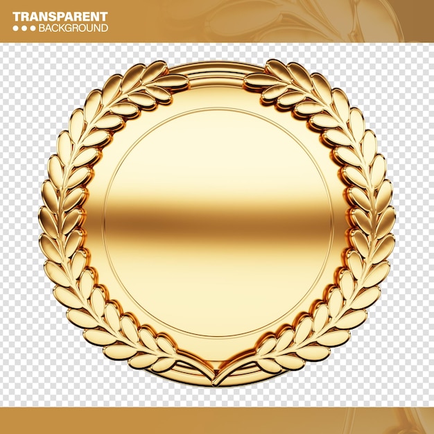 Realistisch 3D-logo met laurierbladeren voor campagnes weergegeven op gouden textuur