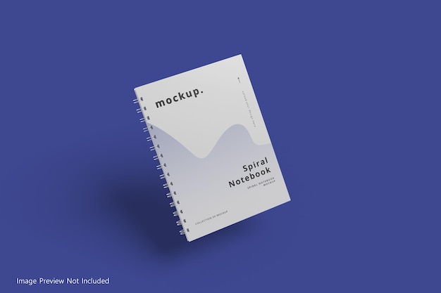 Realistisch een business hardcover spiraalbinder notebook mock-up ontwerp in vooraanzicht