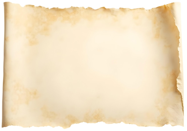 Gratis PSD realistisch gerold perkamentpapier geïsoleerd