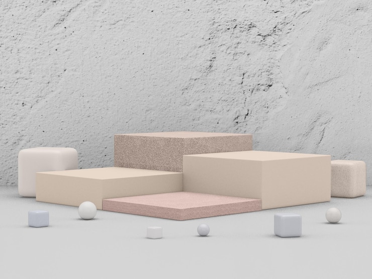 Gratis PSD realistisch model van een stenen podium