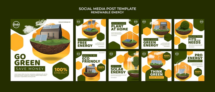 Gratis PSD realistisch ontwerp voor hernieuwbare energie