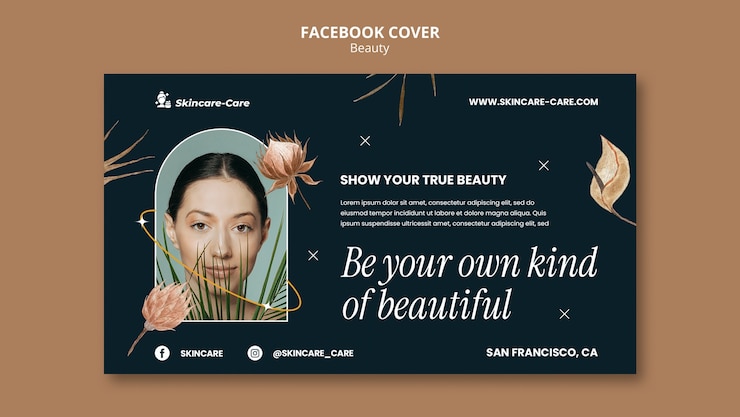Gratis PSD realistisch schoonheidsconcept facebook-sjabloon