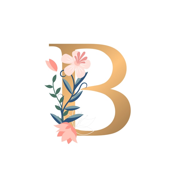 Realistische bloemenalfabet illustratie geïsoleerd