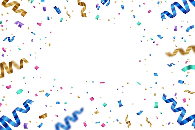 Realistische confetti grens geïsoleerd