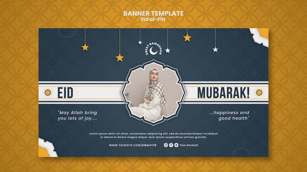 Gratis PSD realistische eid al-fitr ontwerpsjabloon