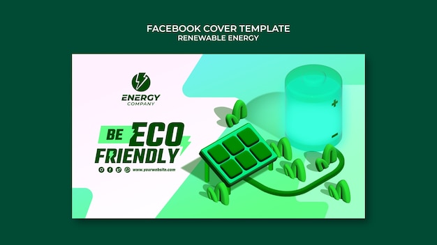 Gratis PSD realistische facebook-omslag voor hernieuwbare energie